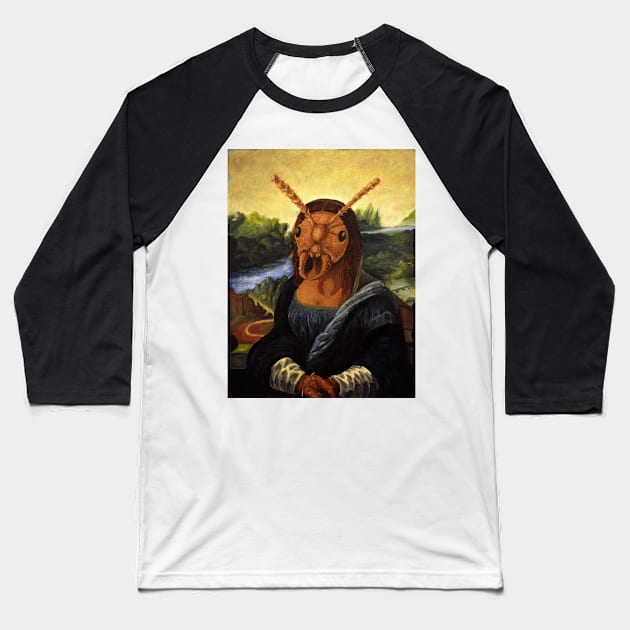 The Mona Lisant Baseball T-Shirt by Monkopotamus